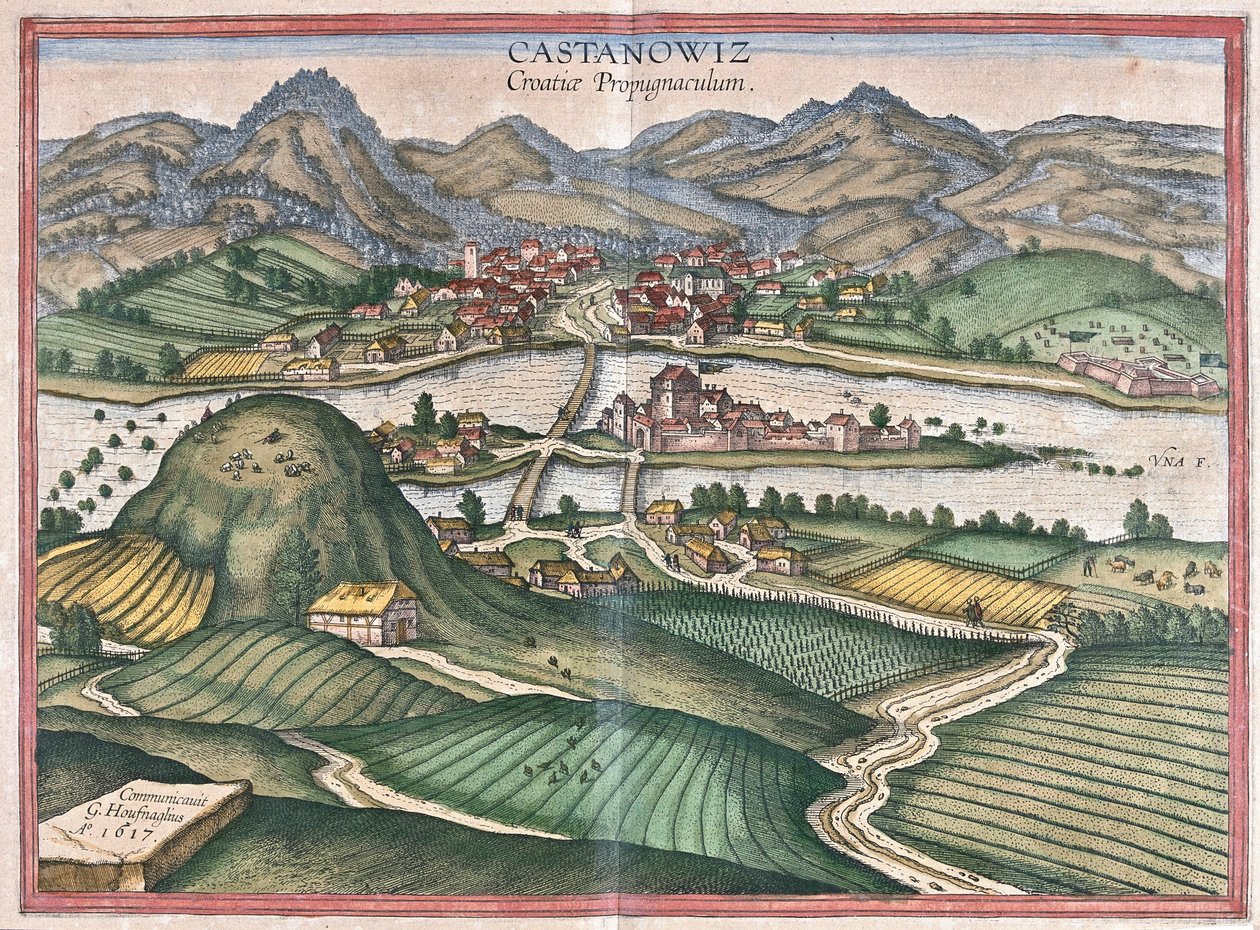Kostajnica, Kroatien (Gravur) von Georg Braun and Hogenberg Franz