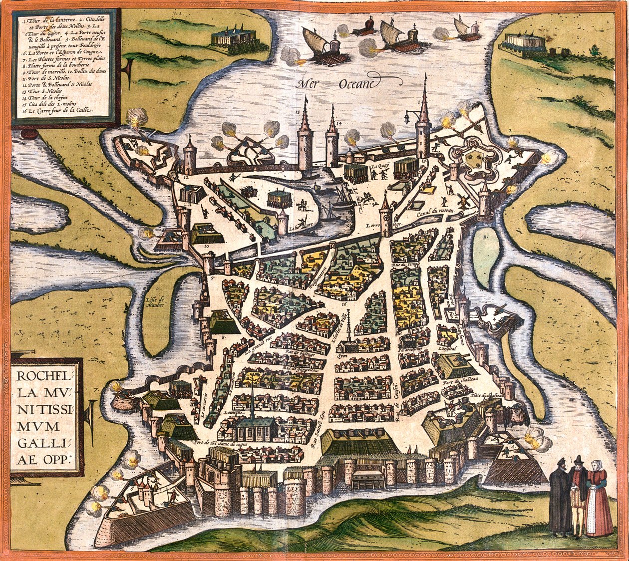 La Rochelle, Frankreich von Georg and Hogenberg Franz (1535 90) Braun