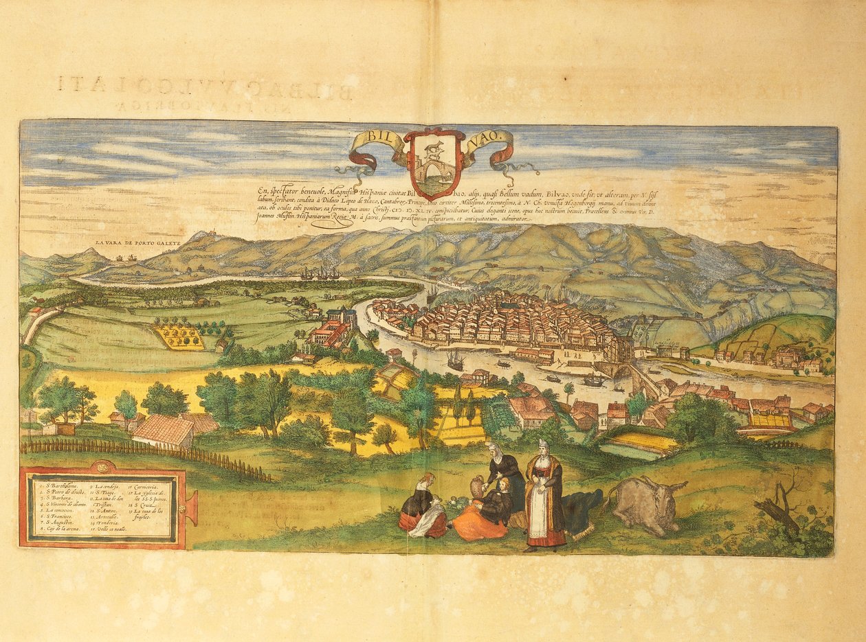 Karte von Bilbao aus Civitates Orbis Terrarum von Georg Braun and Hogenberg Franz