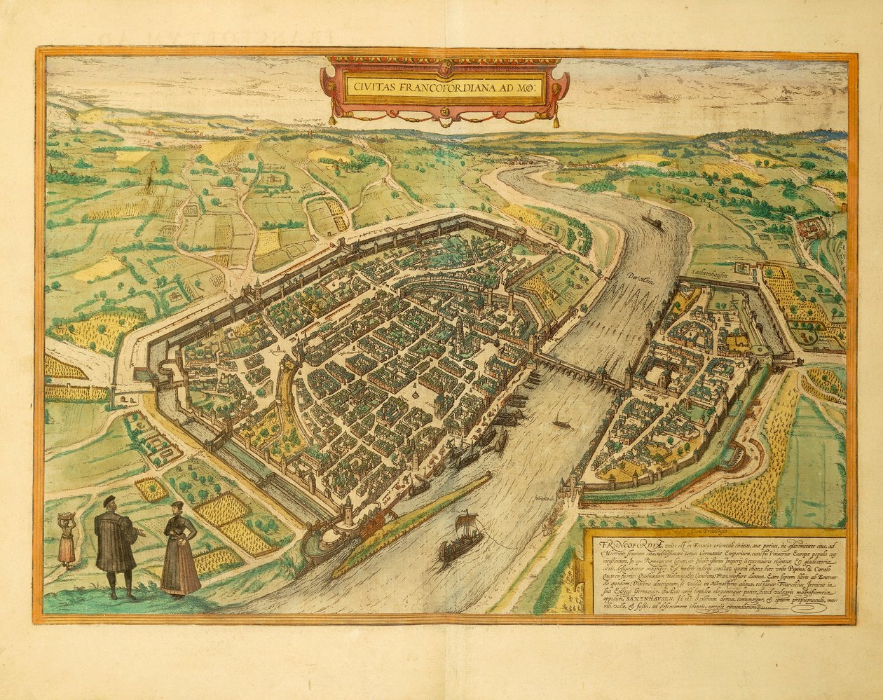 Karte von Frankfurt aus Civitates Orbis Terrarum von Georg Braun von Georg Braun and Hogenberg Franz