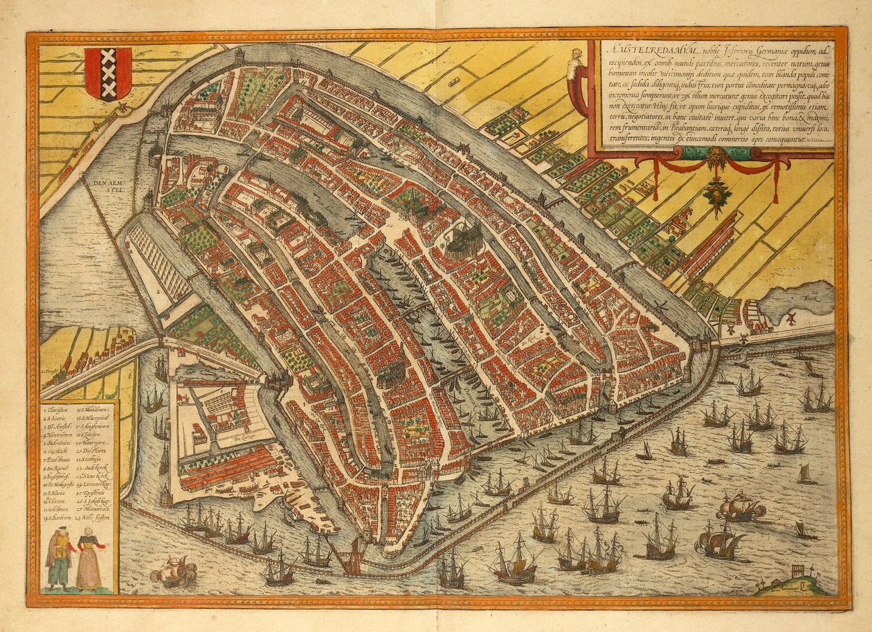 Karte der Stadt, aus Civitates Orbis Terrarum von Georg Braun von Georg Braun and Hogenberg Franz