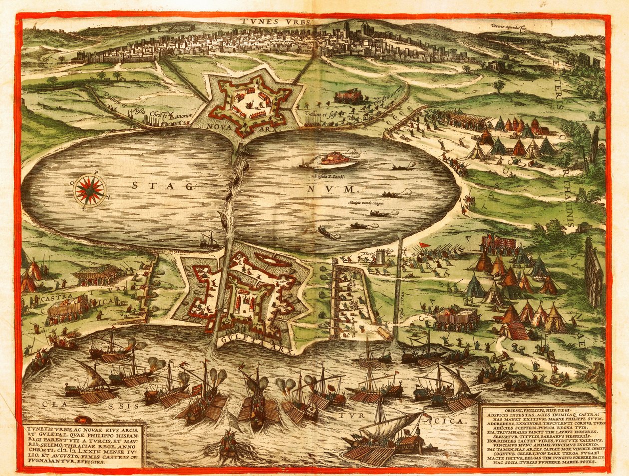 Tunis, Karthago, Tunesien von Georg and Hogenberg Franz (1535 90) Braun