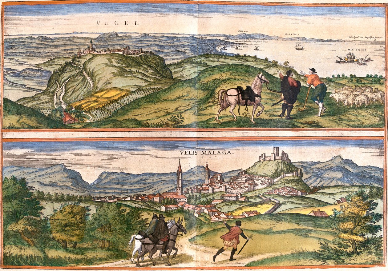Vejer de la Frontera, Málaga, Spanien von Georg and Hogenberg Franz (1535-90) Braun