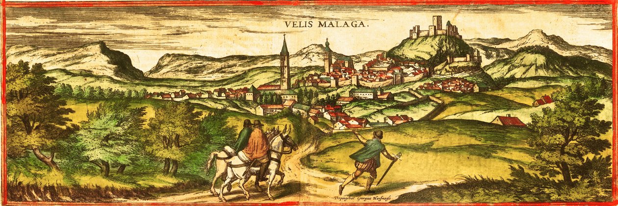 Vélez Málaga, Spanien von Georg and Hogenberg Franz (1535 90) Braun