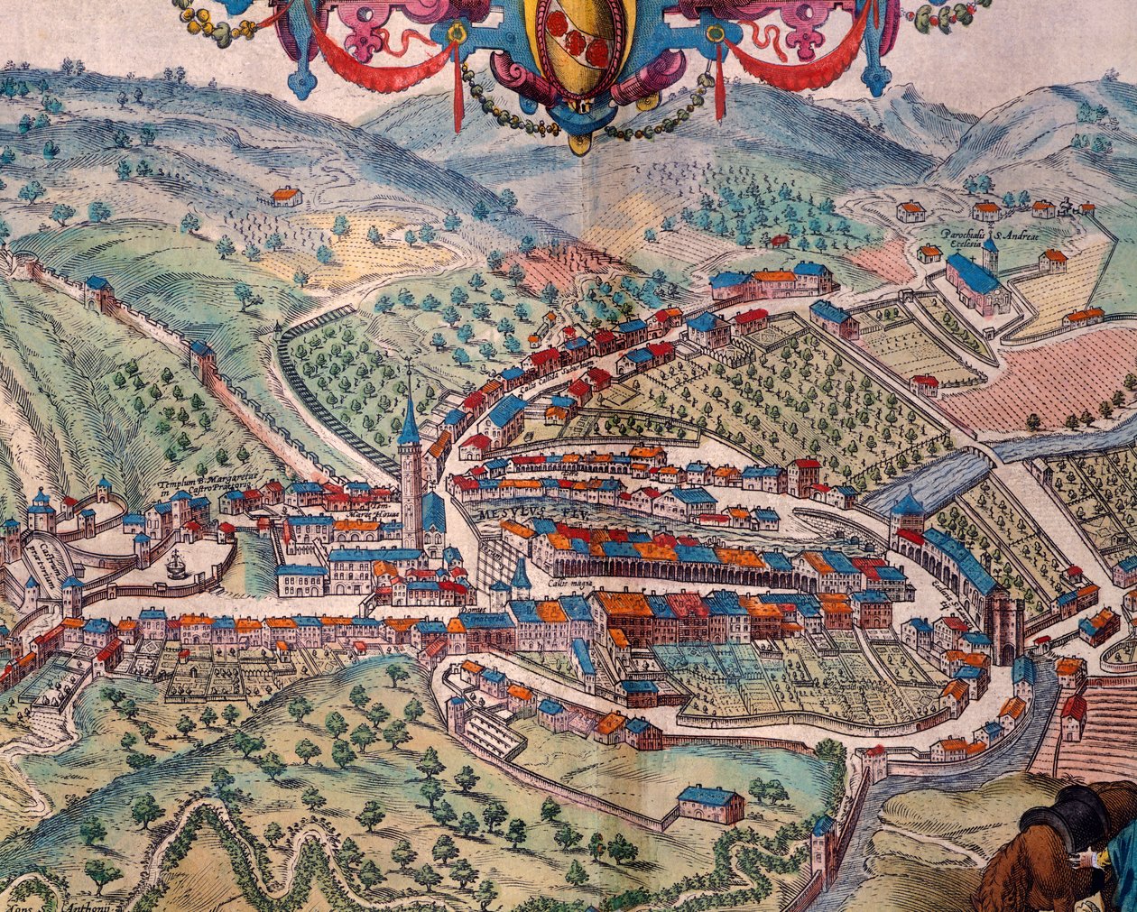 Ansicht von Serravalle Scrivia von Georg Braun and Hogenberg Franz
