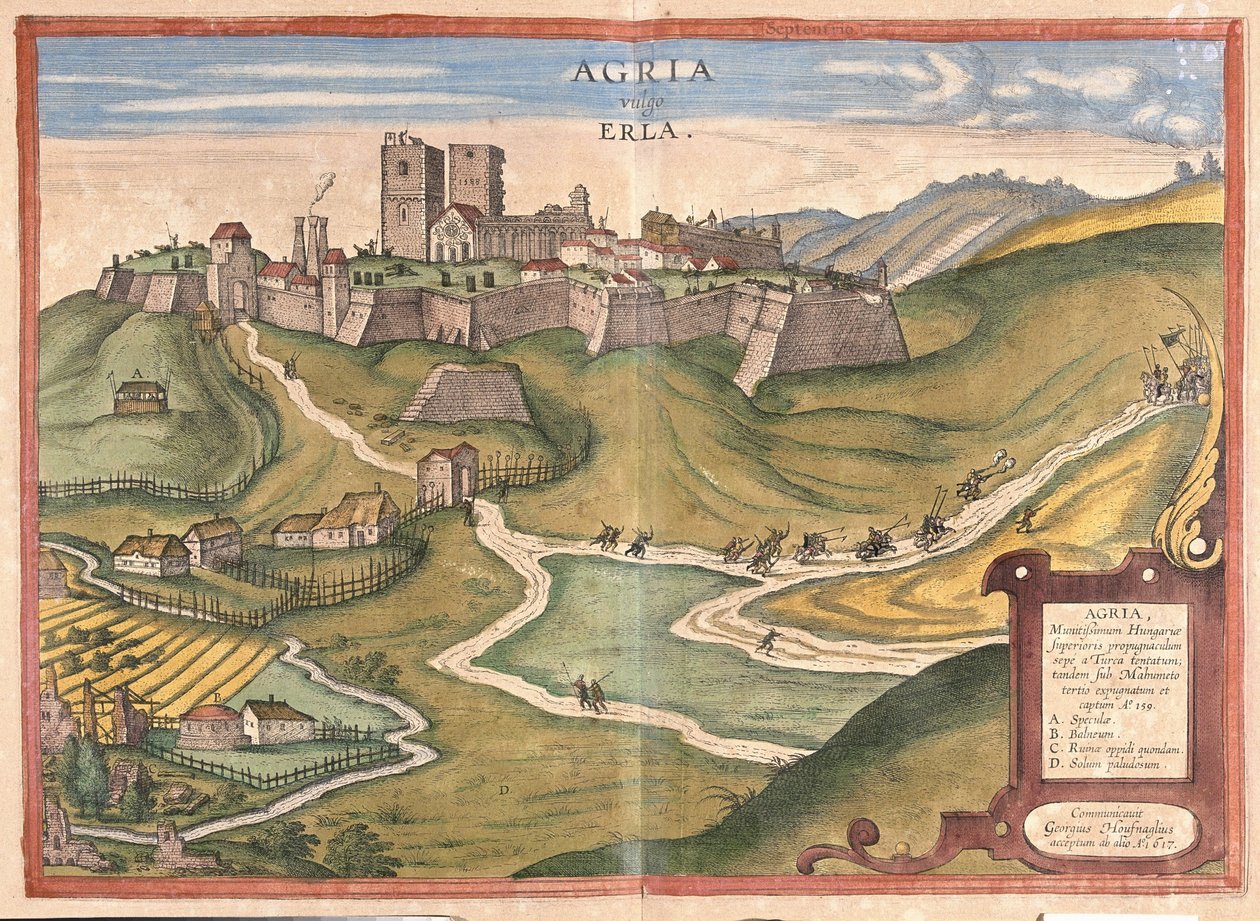Eger, Ungarn (Gravur) von Georg Braun and Hogenberg Franz