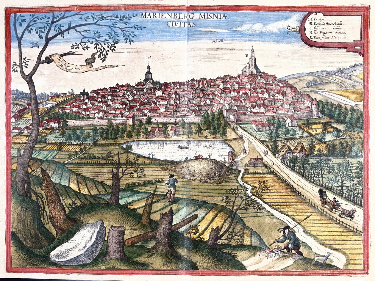 Marienberg, Sachsen, Deutschland von Georg Braun and Hogenberg Franz