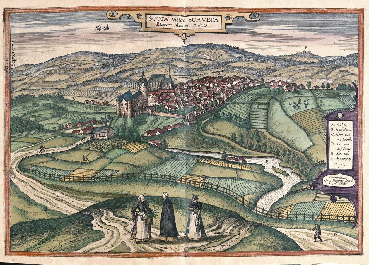Zschopau, Sachsen, Deutschland (Gravur) von Georg Braun and Hogenberg Franz
