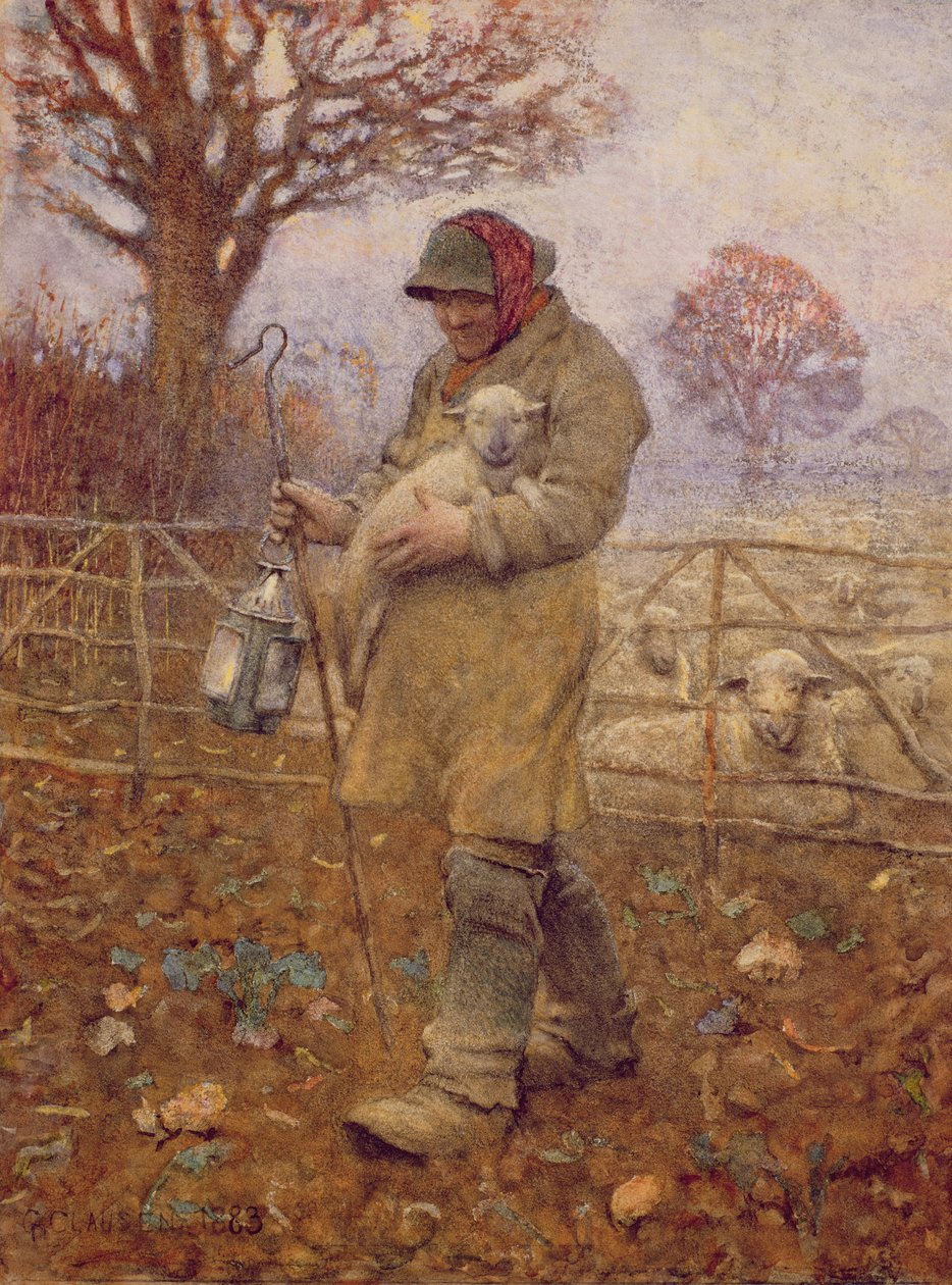Hirte mit einem Lamm, 1883 von George Clausen