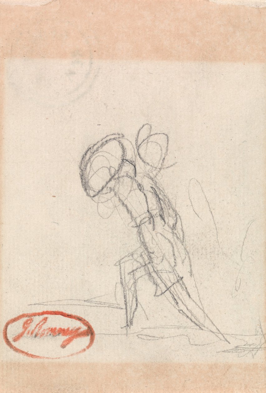 Angreifende Figur mit Schild von George Romney: Kunstdruck