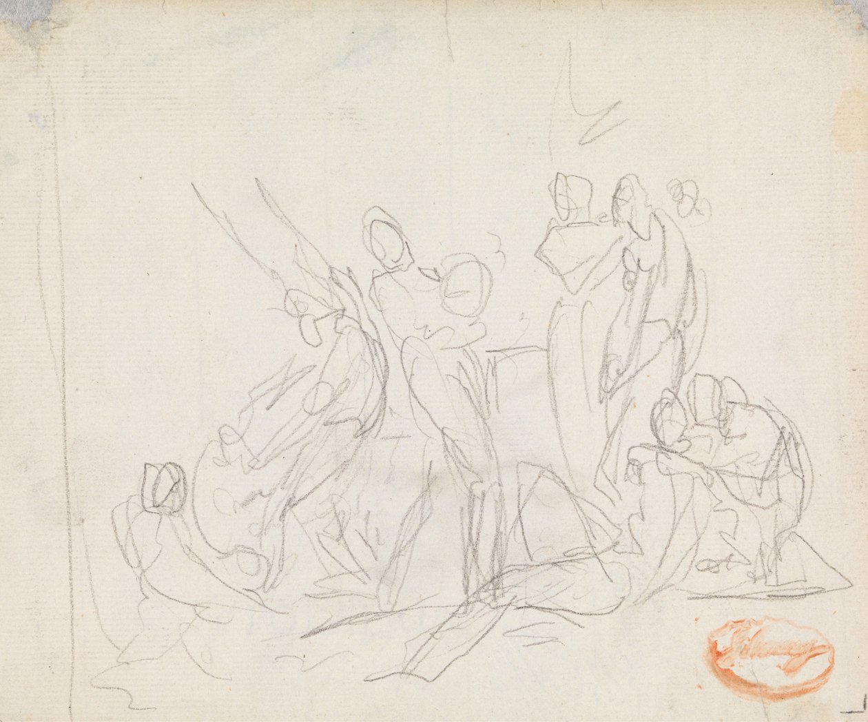 Figurenkompositionsstudie 14 von George Romney: Kunstdruck