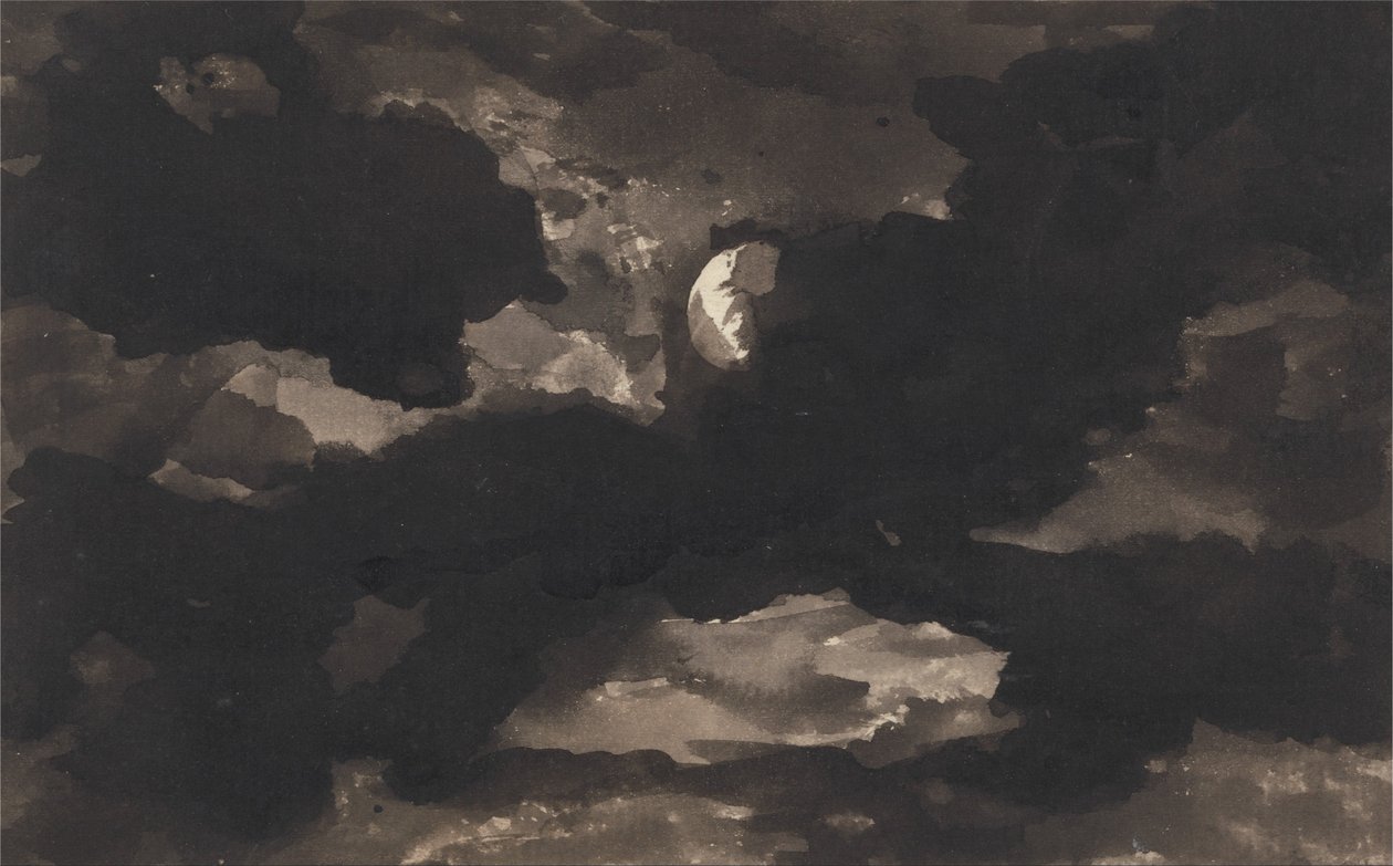 Studie eines bewölkten mondbeschienenen Himmels von George Romney