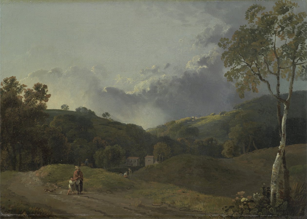 Landschaft mit Bauernhäusern von George the Elder Barret