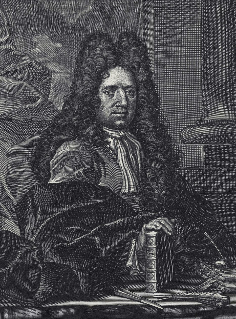 Porträt von George Shelley, englischer Kalligraph des 18. Jahrhunderts, Gravur von George Bickham von George (c.1706–71) Bickham