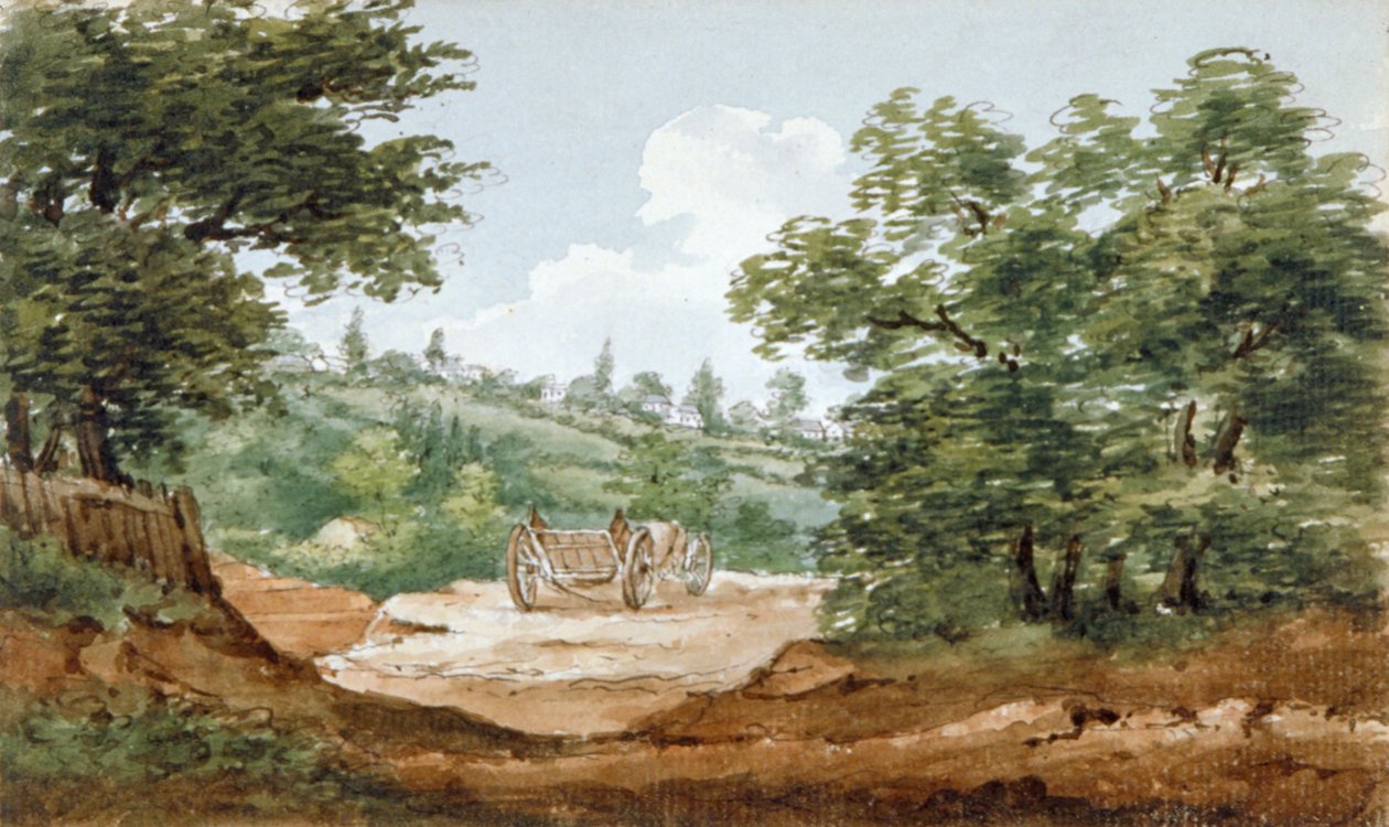 Blick von den Ausgrabungen des Highgate-Tunnels, London, 1812 von George Arnald