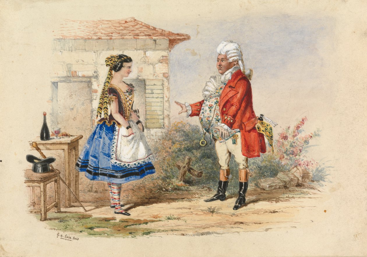 Adina und Dr. Dulcamara, Szene aus Donizettis Elisir d