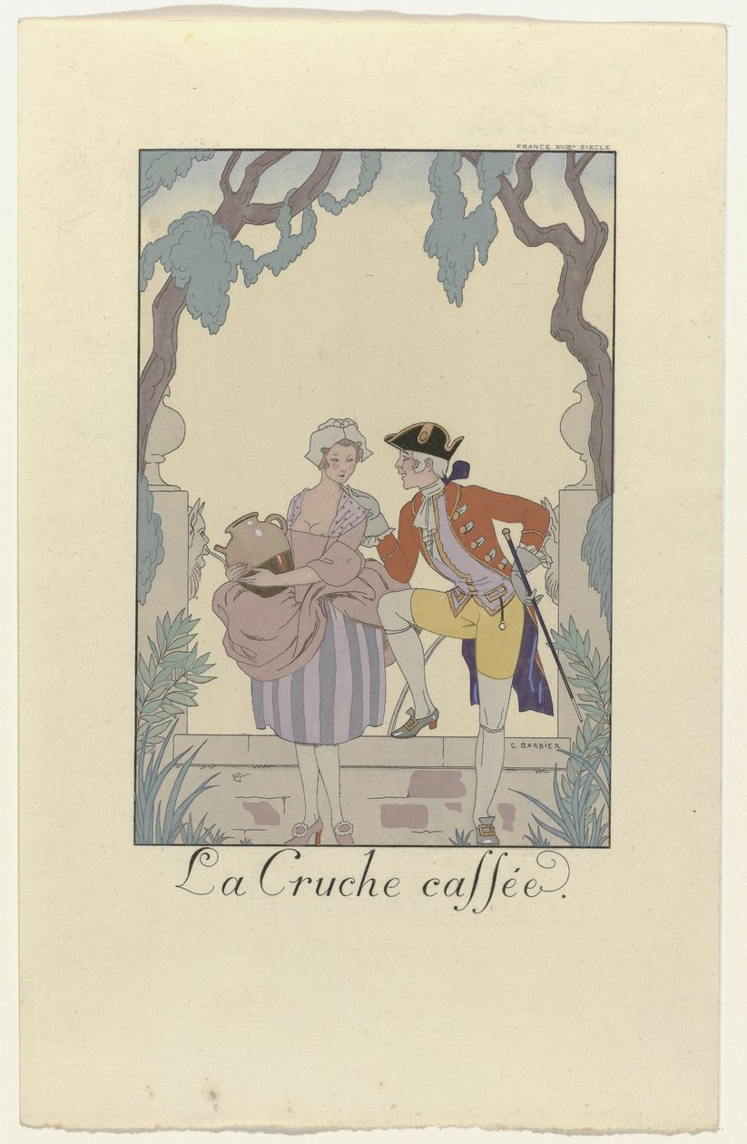 Falbalas et Fanfreluches pour 1925: La Cruche caffée von George Barbier