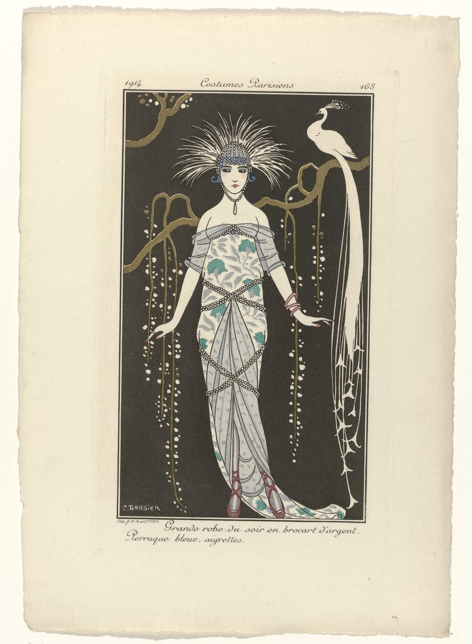 Journal des Dames et des Modes, Costumes Parisiens, 1914, Nr. 168: Großes Abendkleid von George Barbier