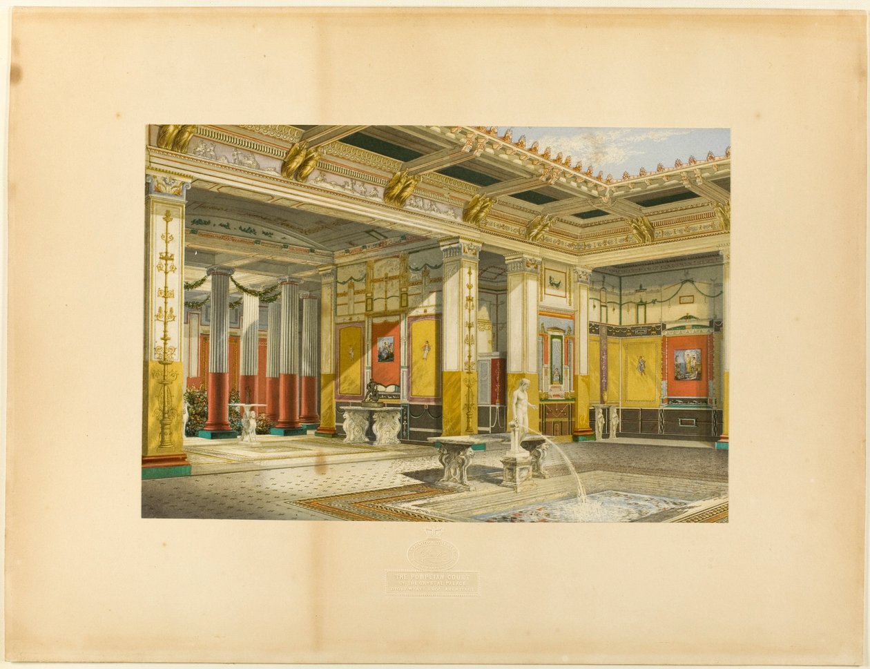 Der Pompejanische Hof des Kristallpalastes von George Baxter