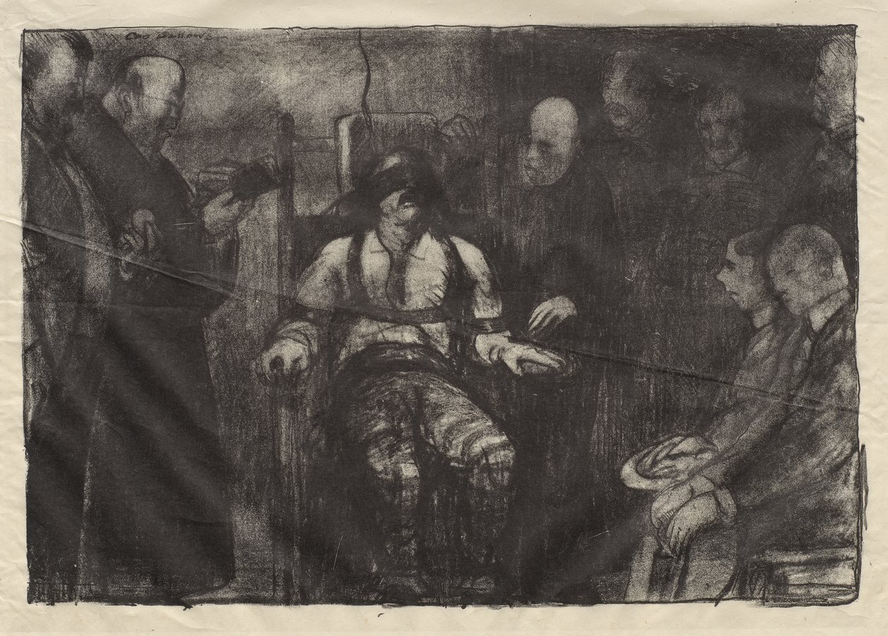 Hinrichtung auf dem elektrischen Stuhl, erster Zustand von George Bellows