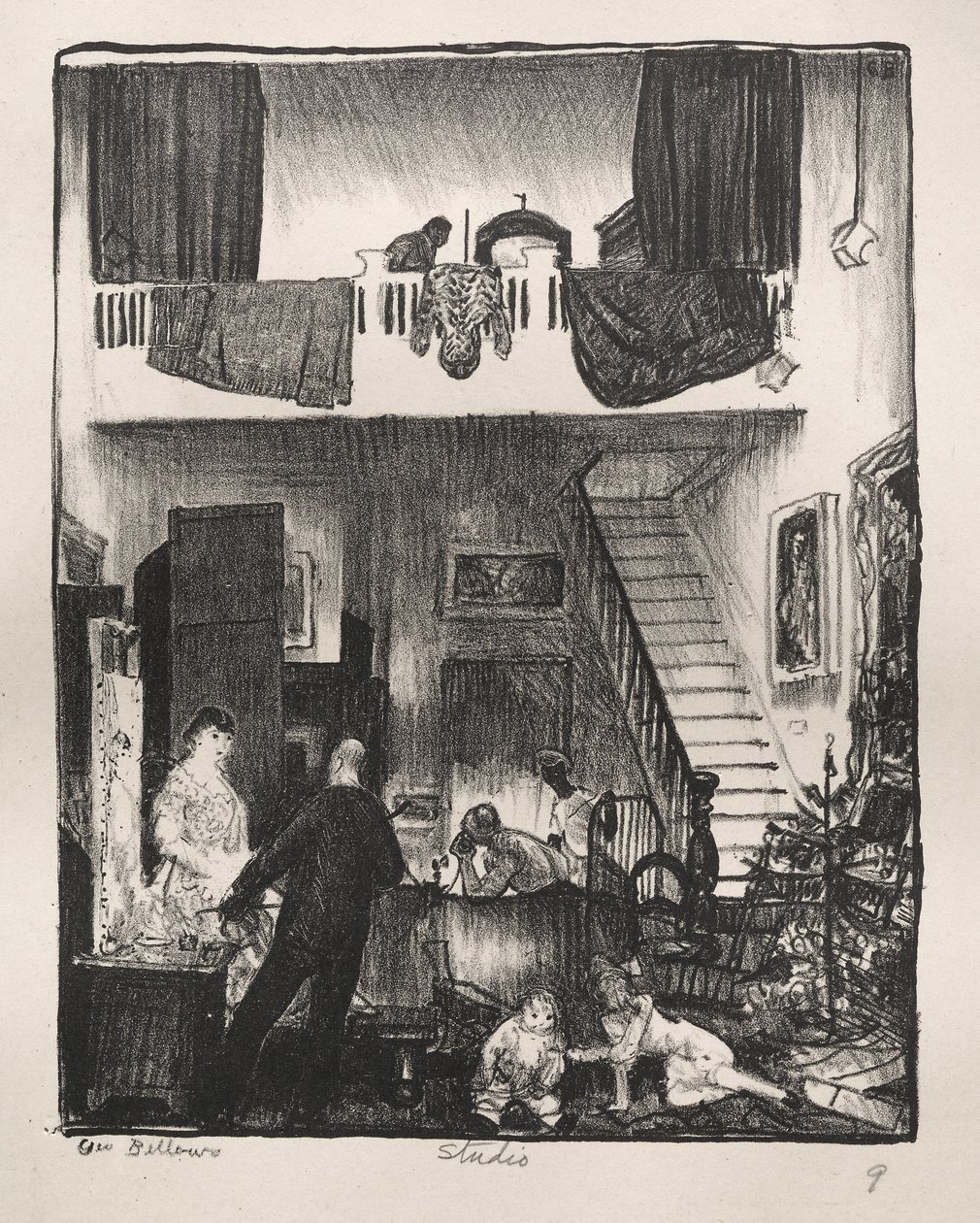 Das Atelier, Weihnachten 1916 von George Bellows