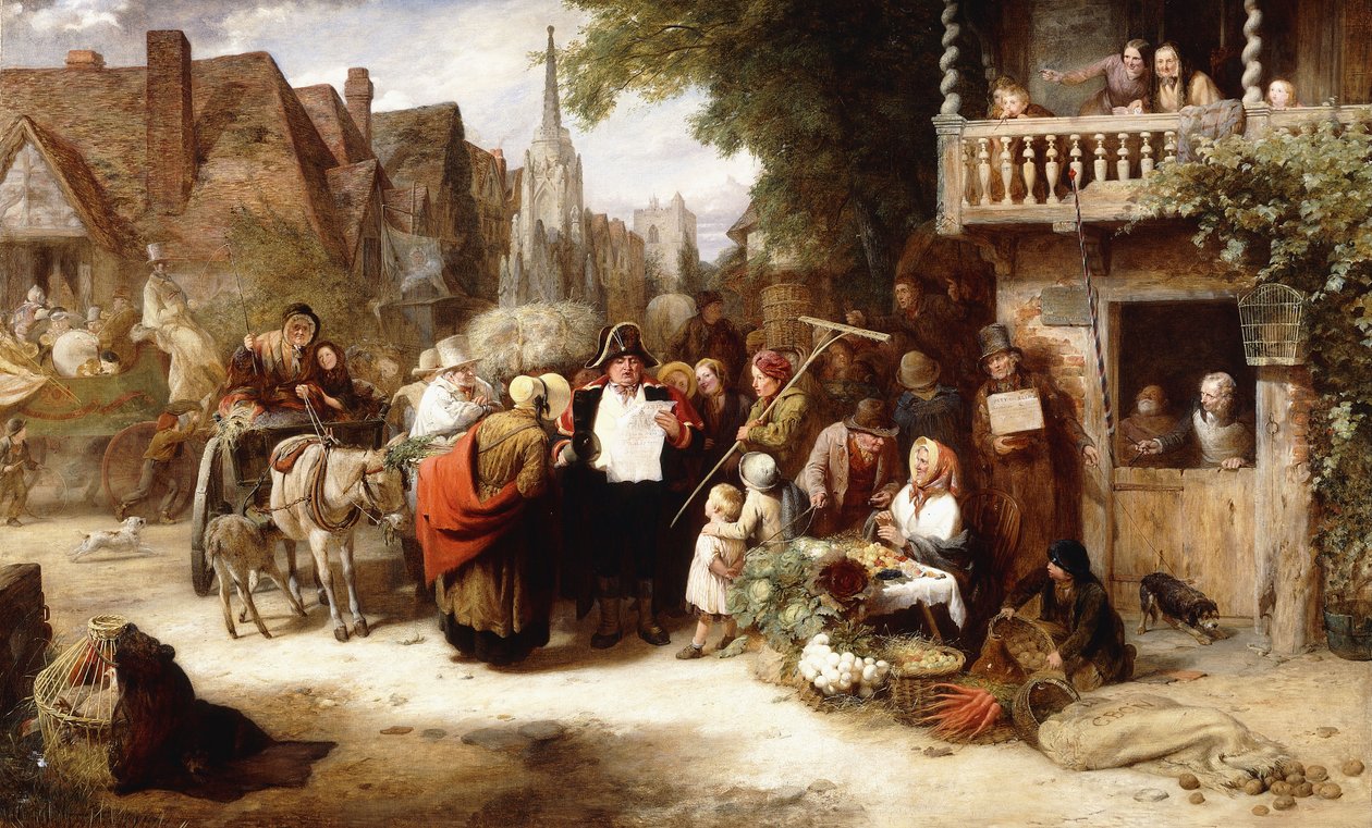 Markttag, die Ankunft des Hippodroms von George Bernard O
