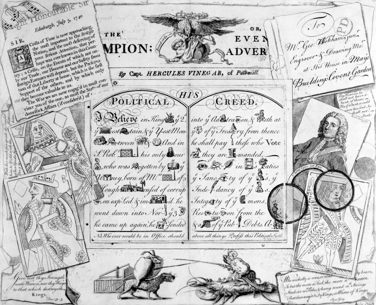 Der Champion, oder Evening Advertiser von Capt. Hercules Vinegar aus Pall Mall, 1744 von George Bickham