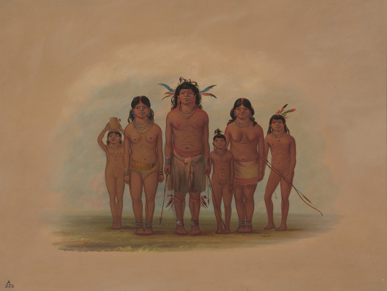 Eine Connibo-Indianerfamilie, 1854-1869 von George Catlin