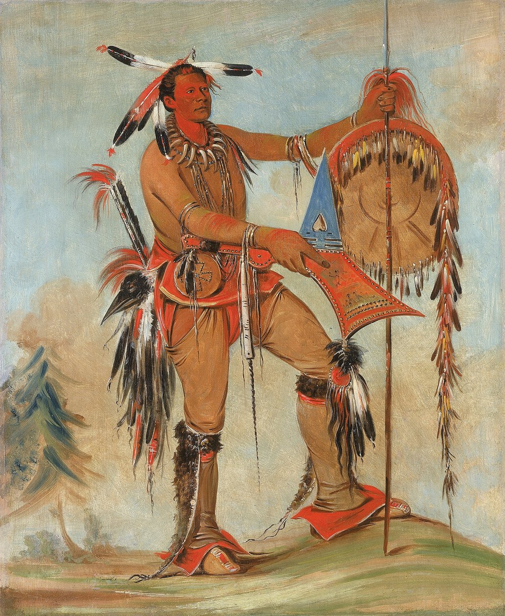 Ah-móu-a, Der Wal, einer von Kee-o-kúks Hauptkriegern von George Catlin
