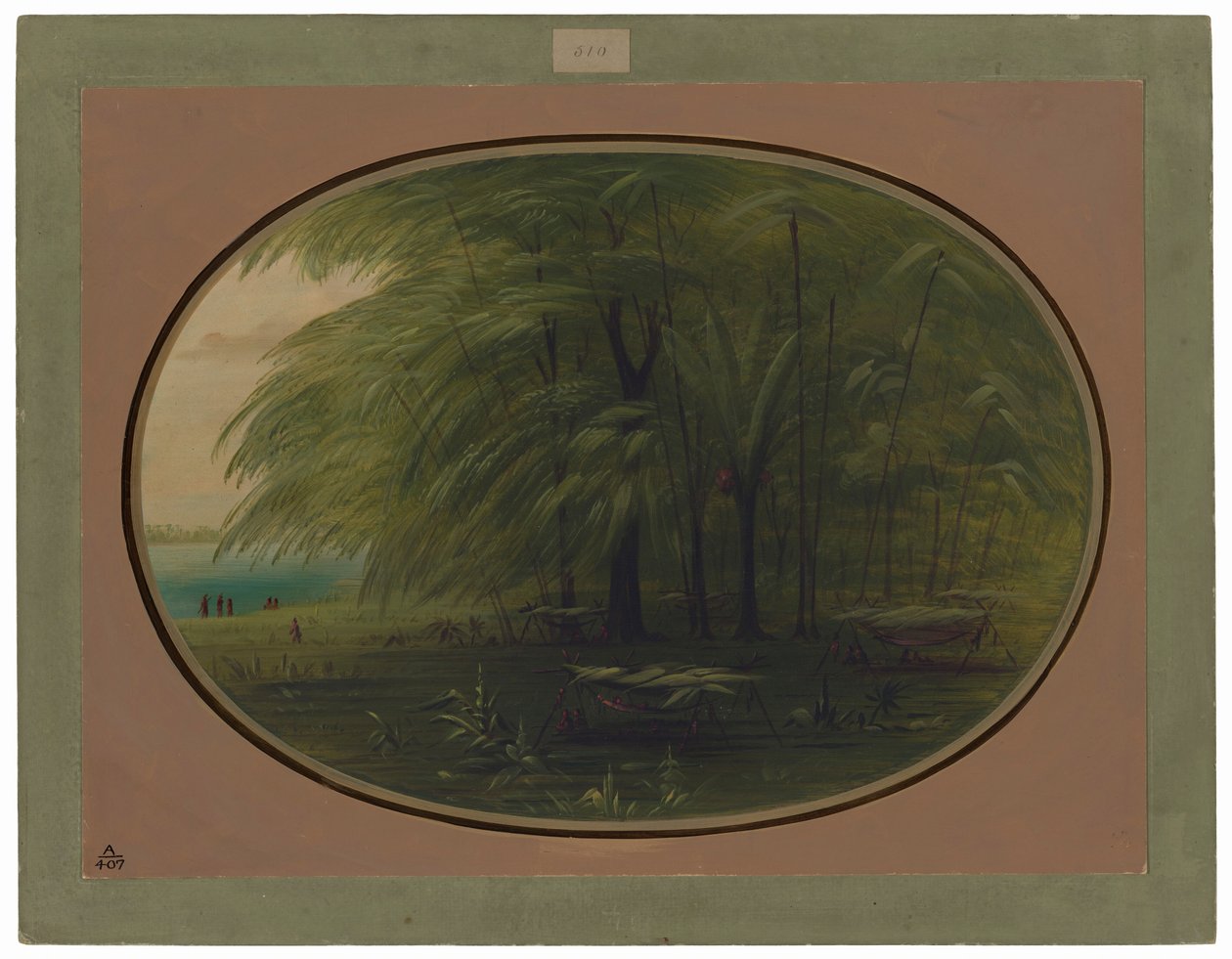 Ein indisches Dorf - Ufer des Amazonas von George Catlin