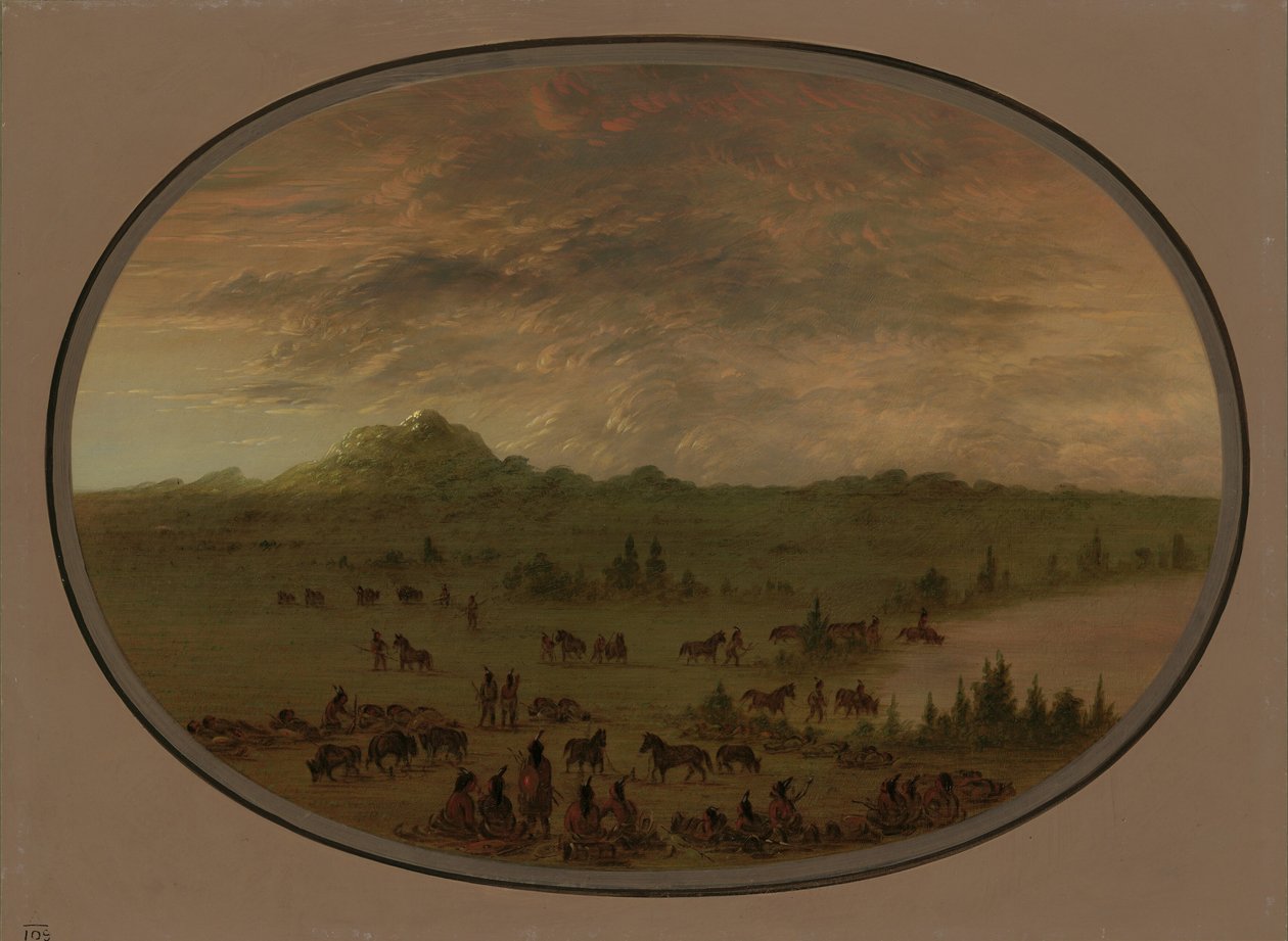 Biwak einer Sioux-Kriegspartei bei Sonnenaufgang von George Catlin