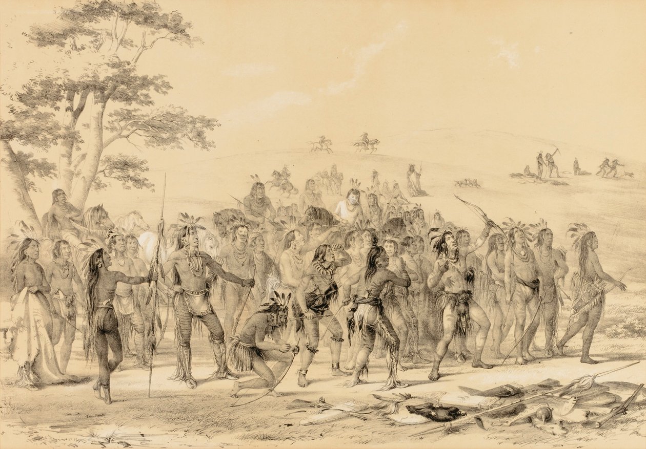 Krieger schießen Pfeile - Ein Wettbewerb - Nr. 24 von George Catlin