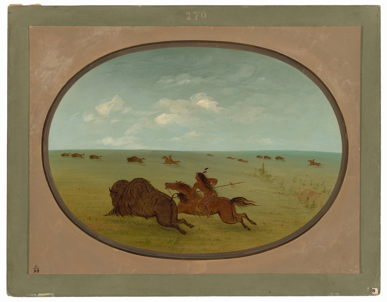 Büffeljagd, Sioux-Indianer, Oberer Missouri von George Catlin
