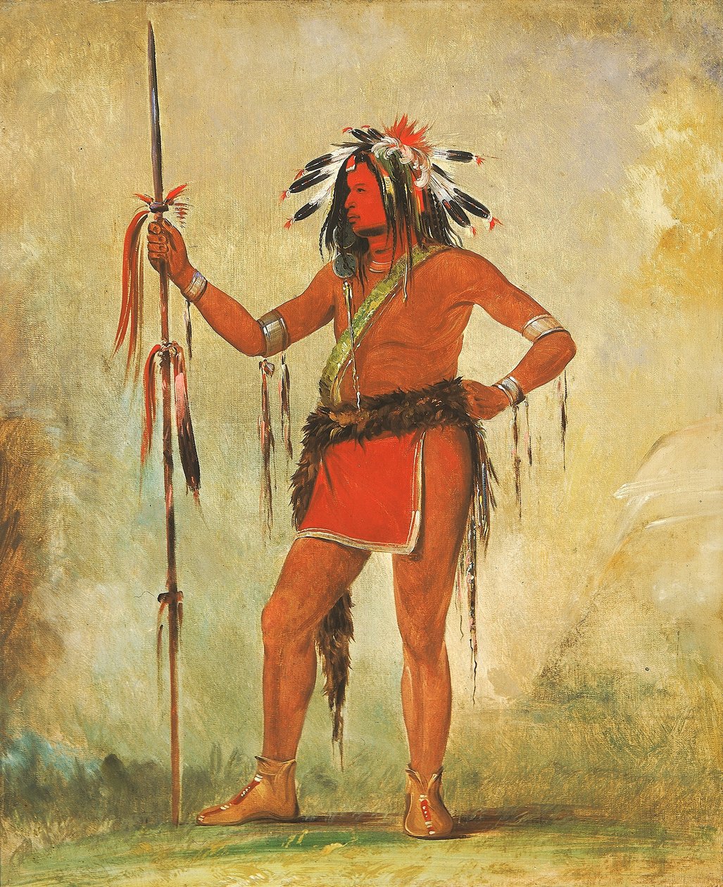 Cáh-be-múb-bee, Der überall sitzt, ein Tapferer von George Catlin