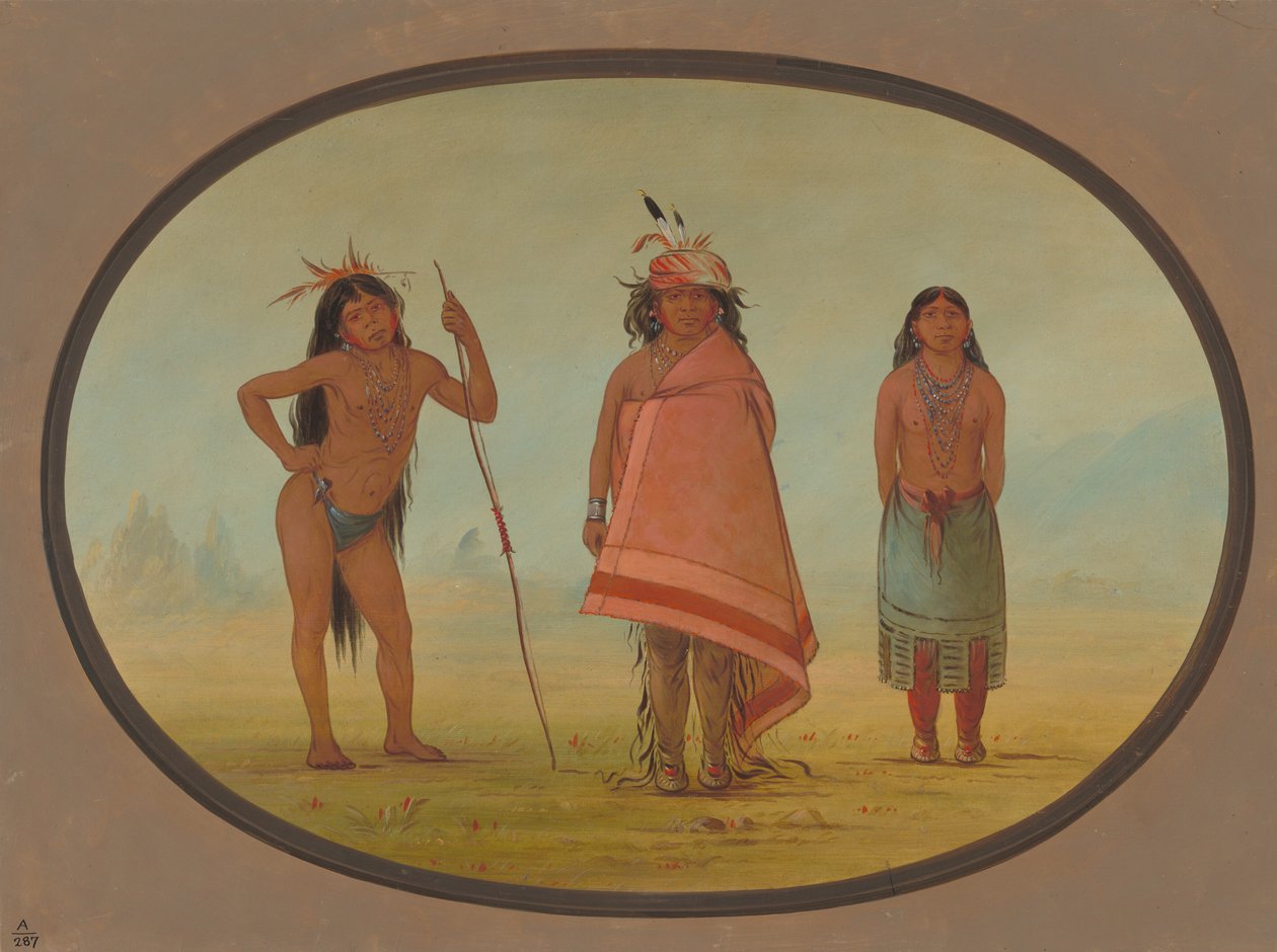 Häuptling der Cochimtee, seine Frau und ein Krieger, 1855-1869 von George Catlin