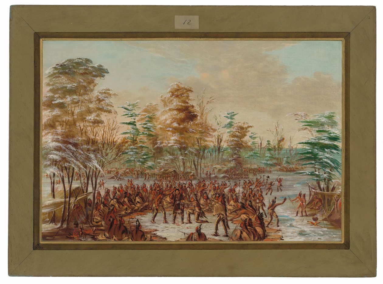 De Tonty bittet um Frieden im Irokesen-Dorf, 2. Januar 1680 von George Catlin