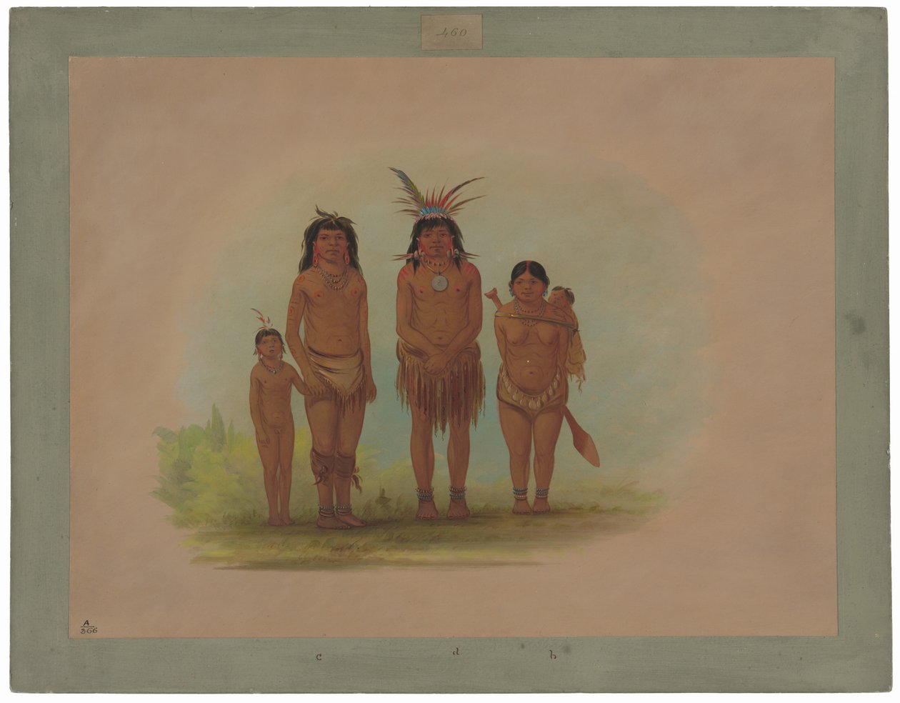 Vier Sepibo-Indianer von George Catlin