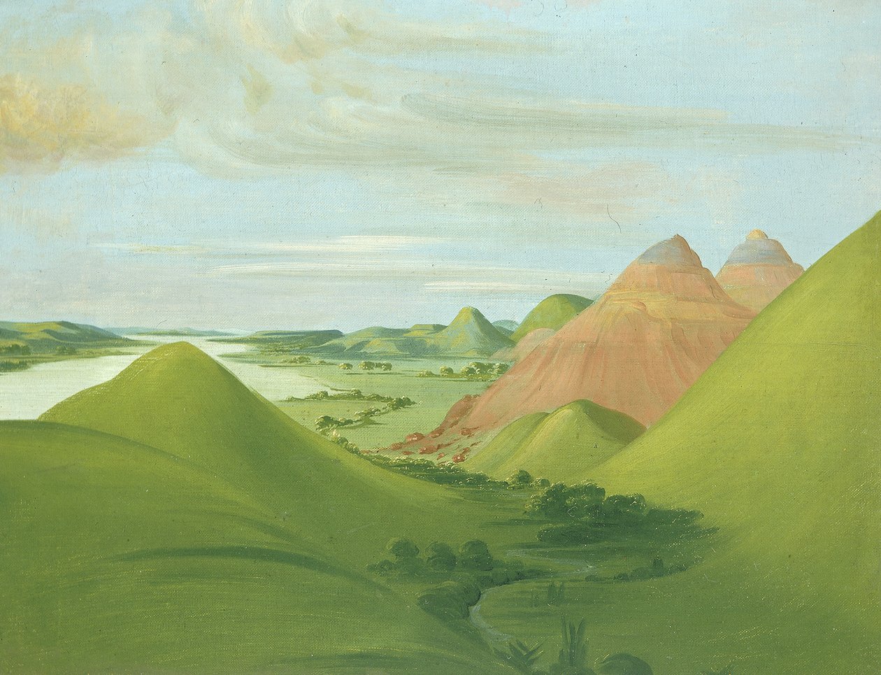 Iron Bluff, 1200 Meilen oberhalb von St. Louis, 1832 von George Catlin
