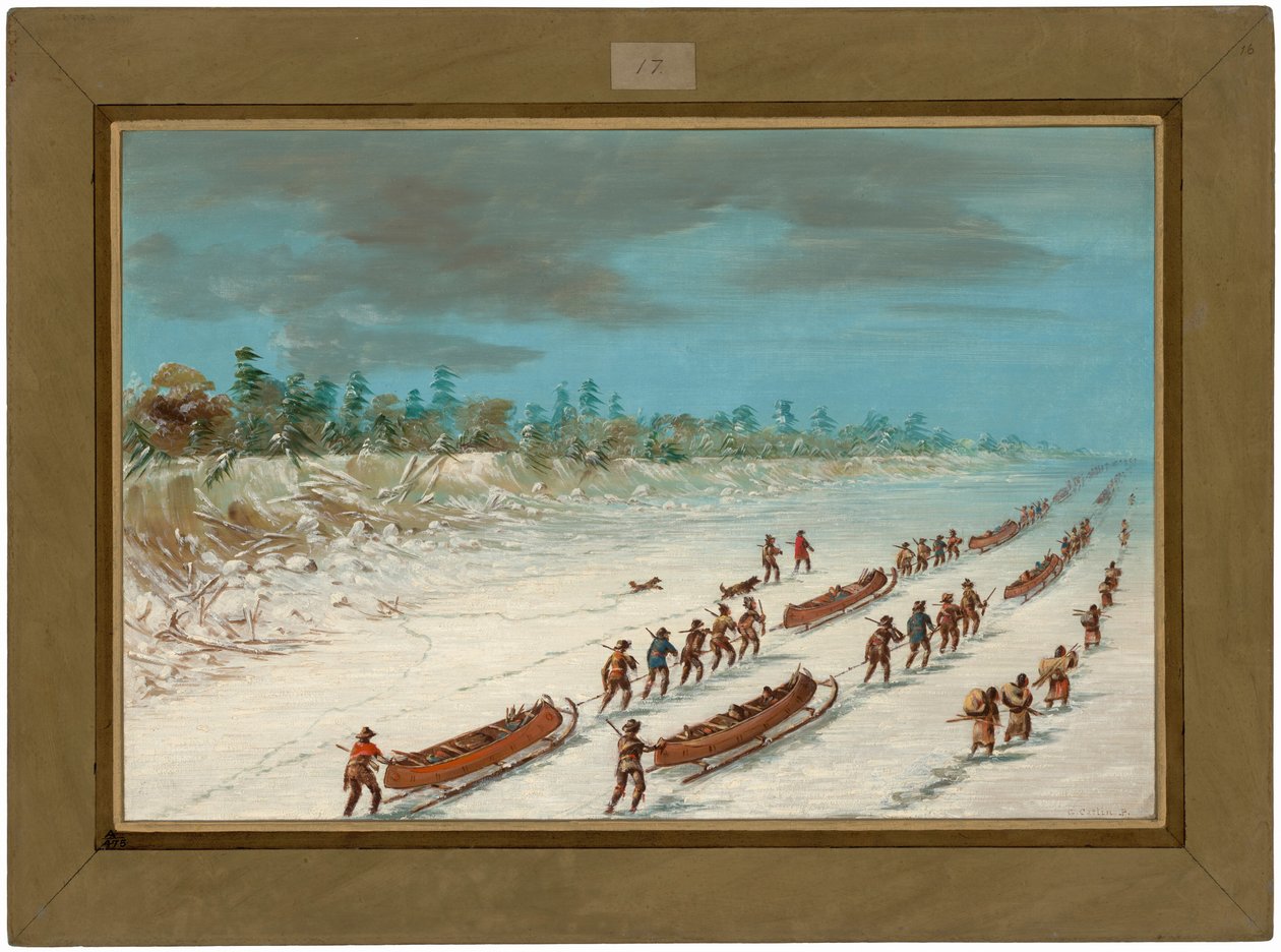 La Salle überquert den Michigansee auf dem Eis. 8. Dezember 1681 von George Catlin