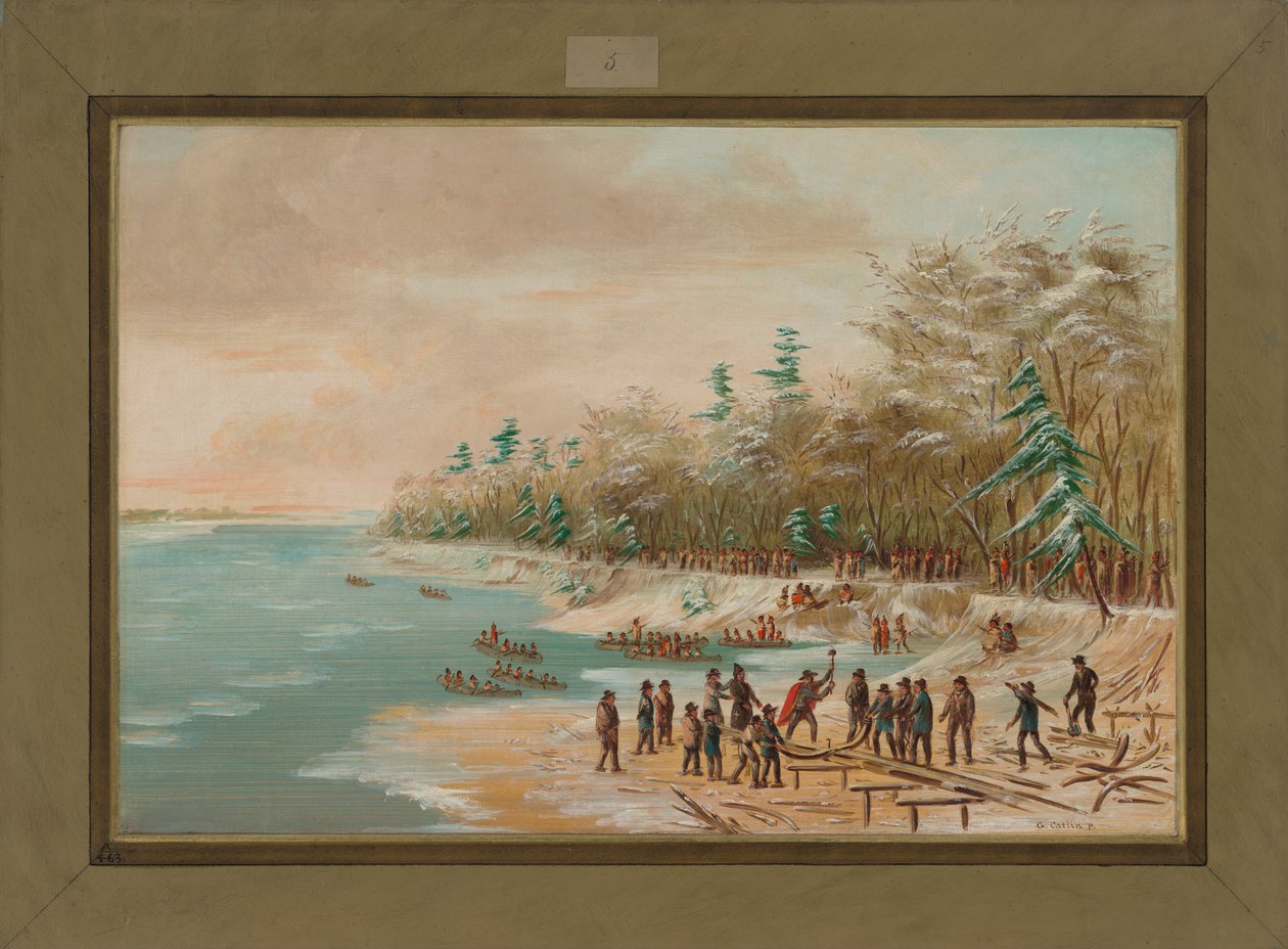 La Salle schlägt den ersten Bolzen für den Griffin, 26. Januar 1679, 1847-48 von George Catlin