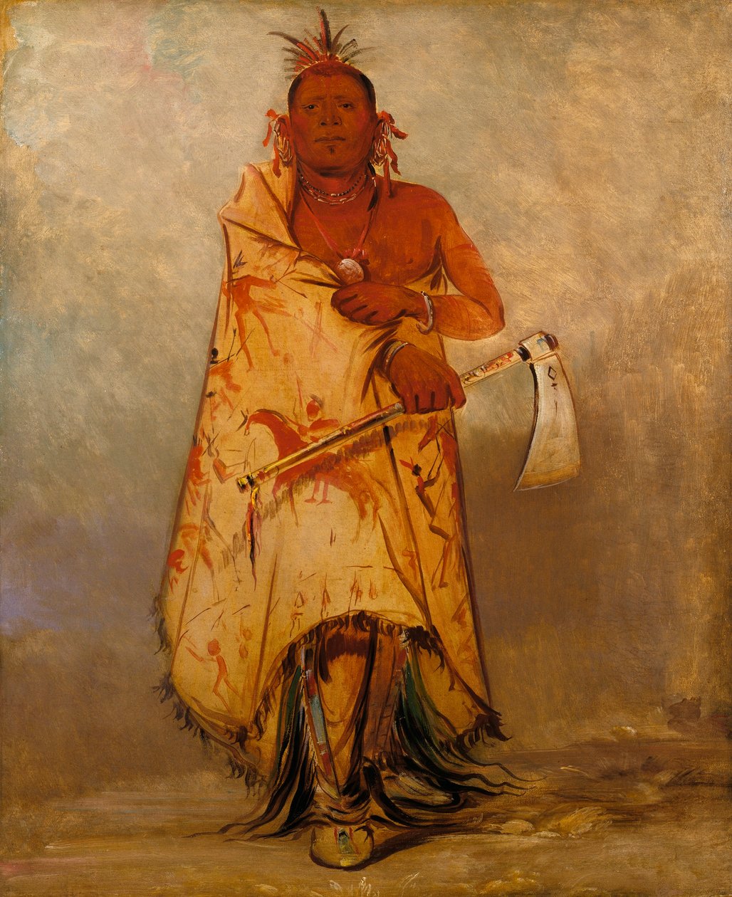 Le-sháw-loo-láh-le-hoo, Großer Elch, Häuptling der Skidi (Wolf) Pawnee von George Catlin