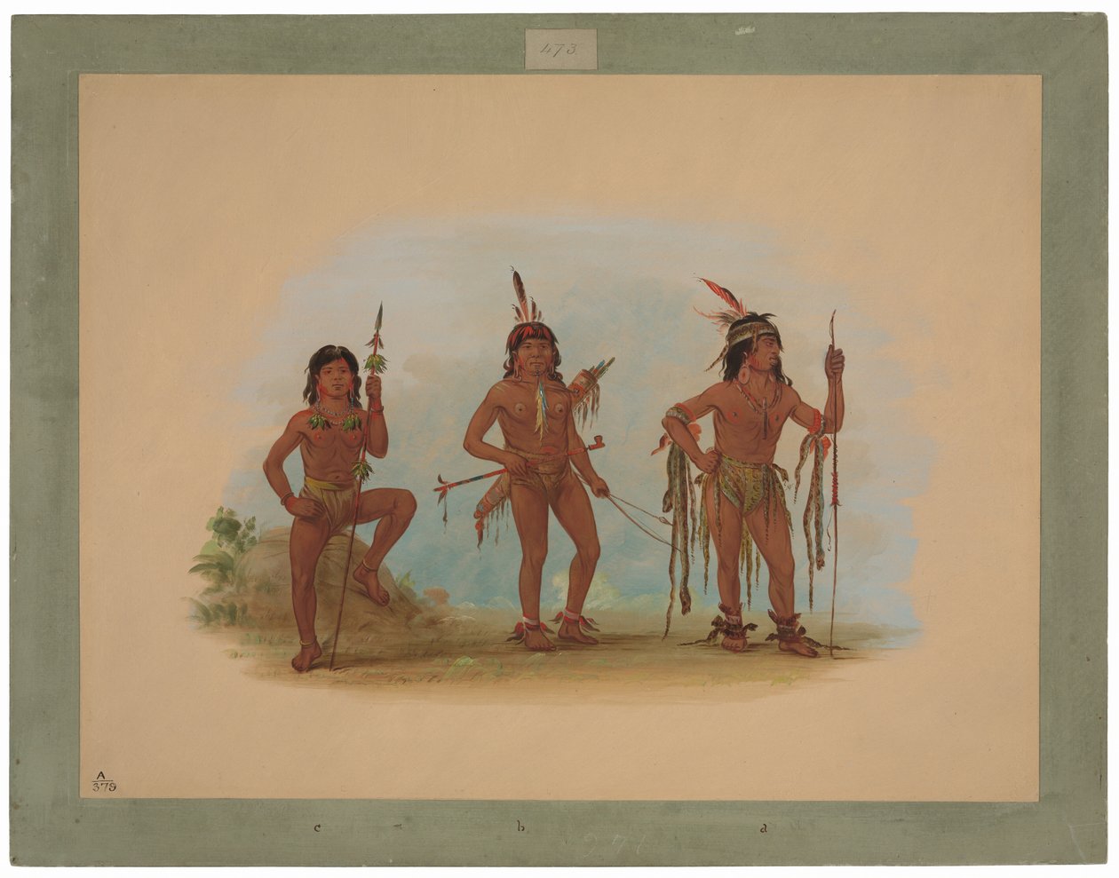 Lengua Medizinmann mit zwei Kriegern von George Catlin
