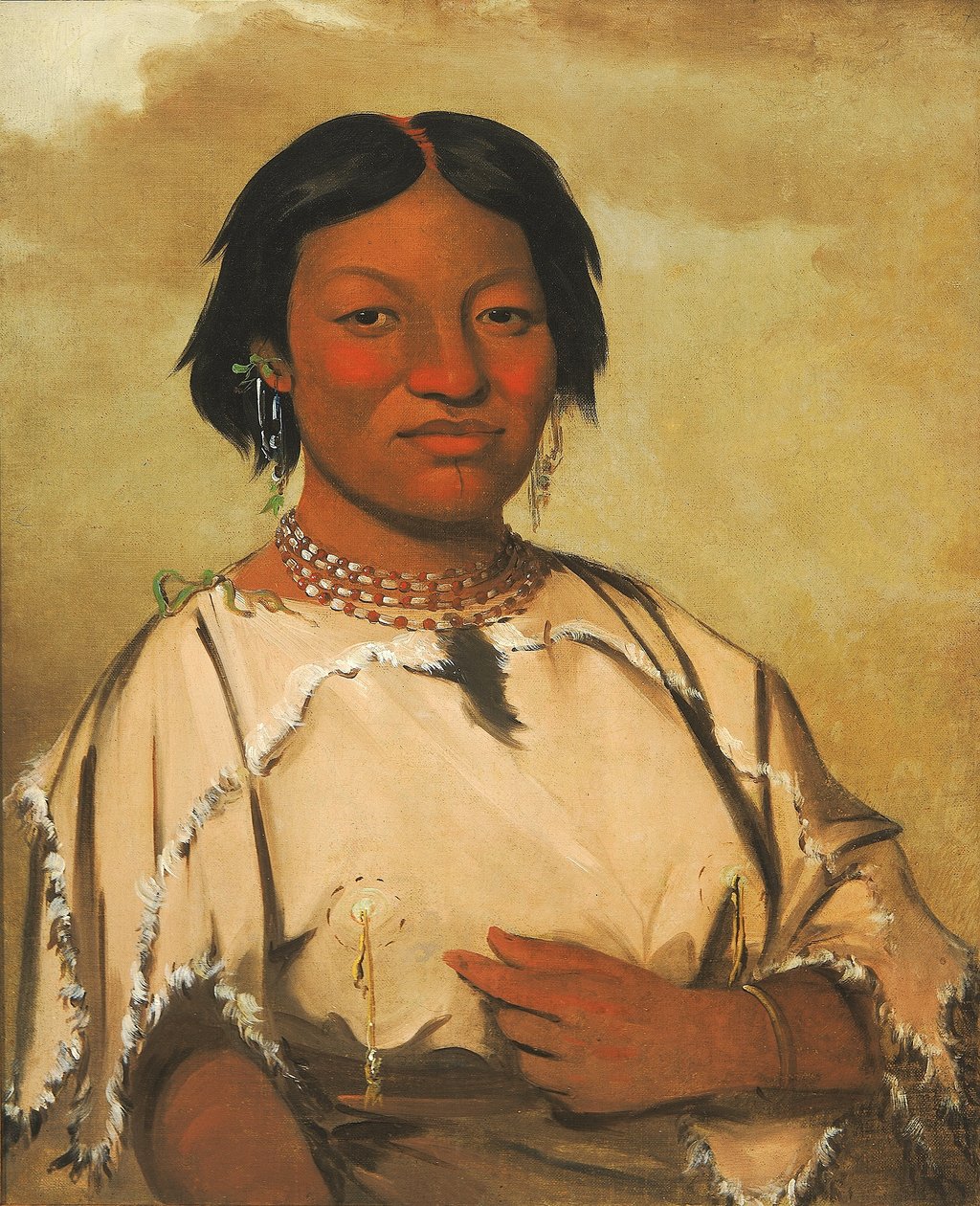 Oó-je-en-á-he-a, Frau, die in einer Bärenhöhle lebt von George Catlin