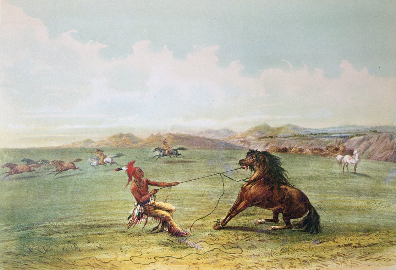 Osage-Jäger fangen Wildpferde von George Catlin