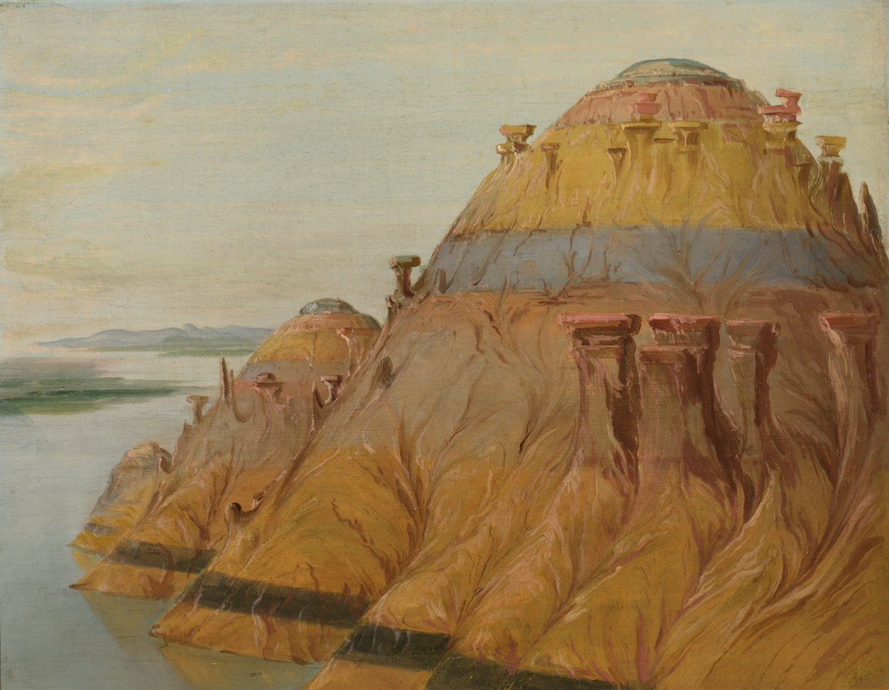 Malerische Lehmklippe, 1700 Meilen oberhalb von St. Louis von George Catlin