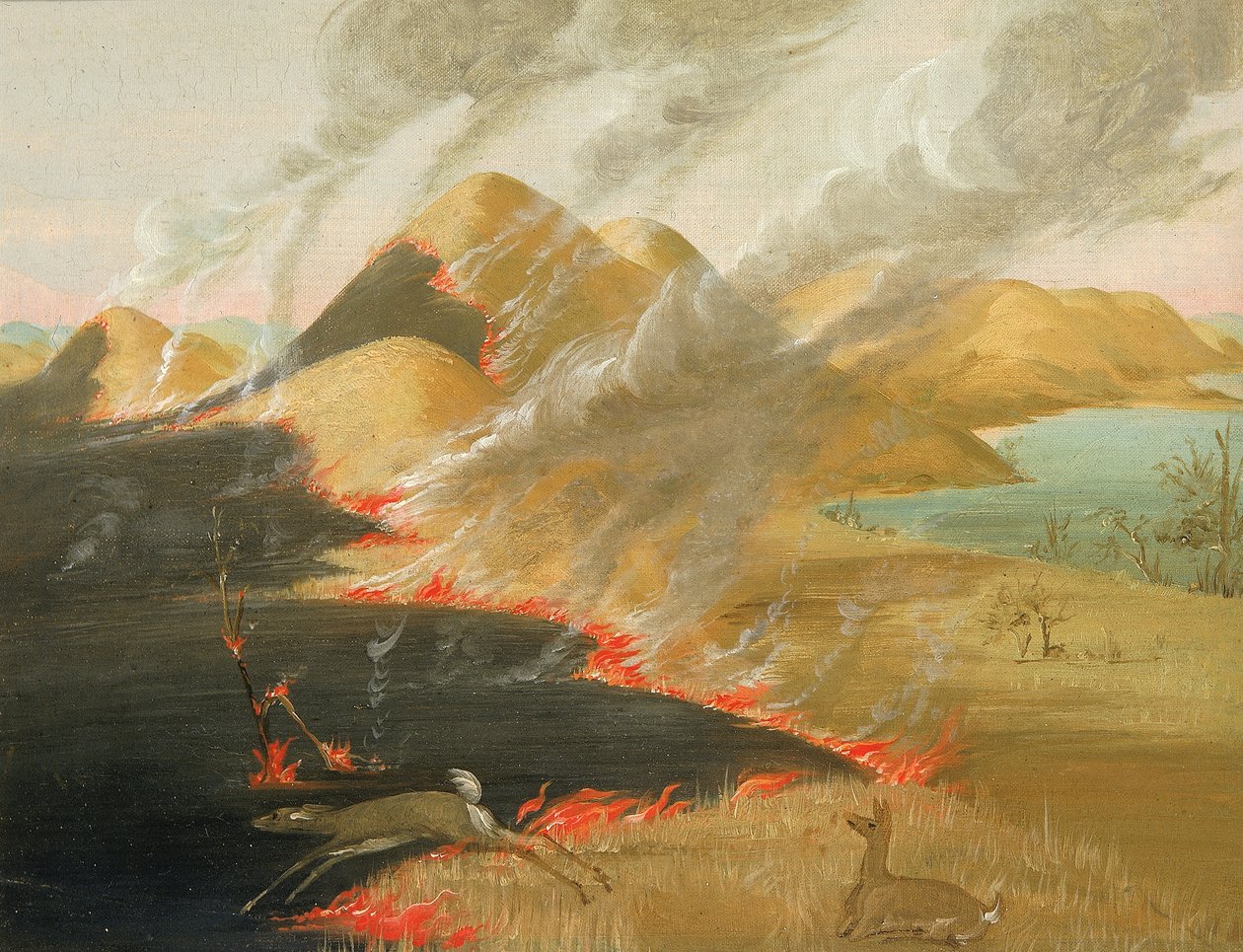 Prärieklippen brennen von George Catlin