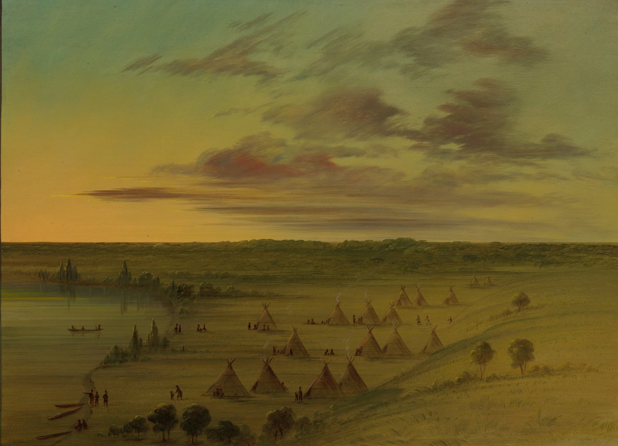 Sioux-Dorf - Lac du Cygne, 1861-1869 von George Catlin