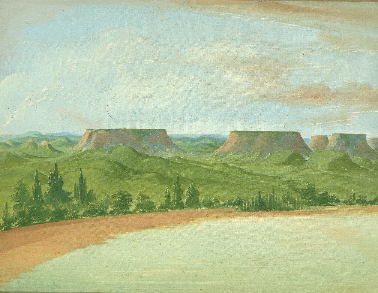 Square Hills, 1200 Meilen oberhalb von St. Louis, 1832 von George Catlin