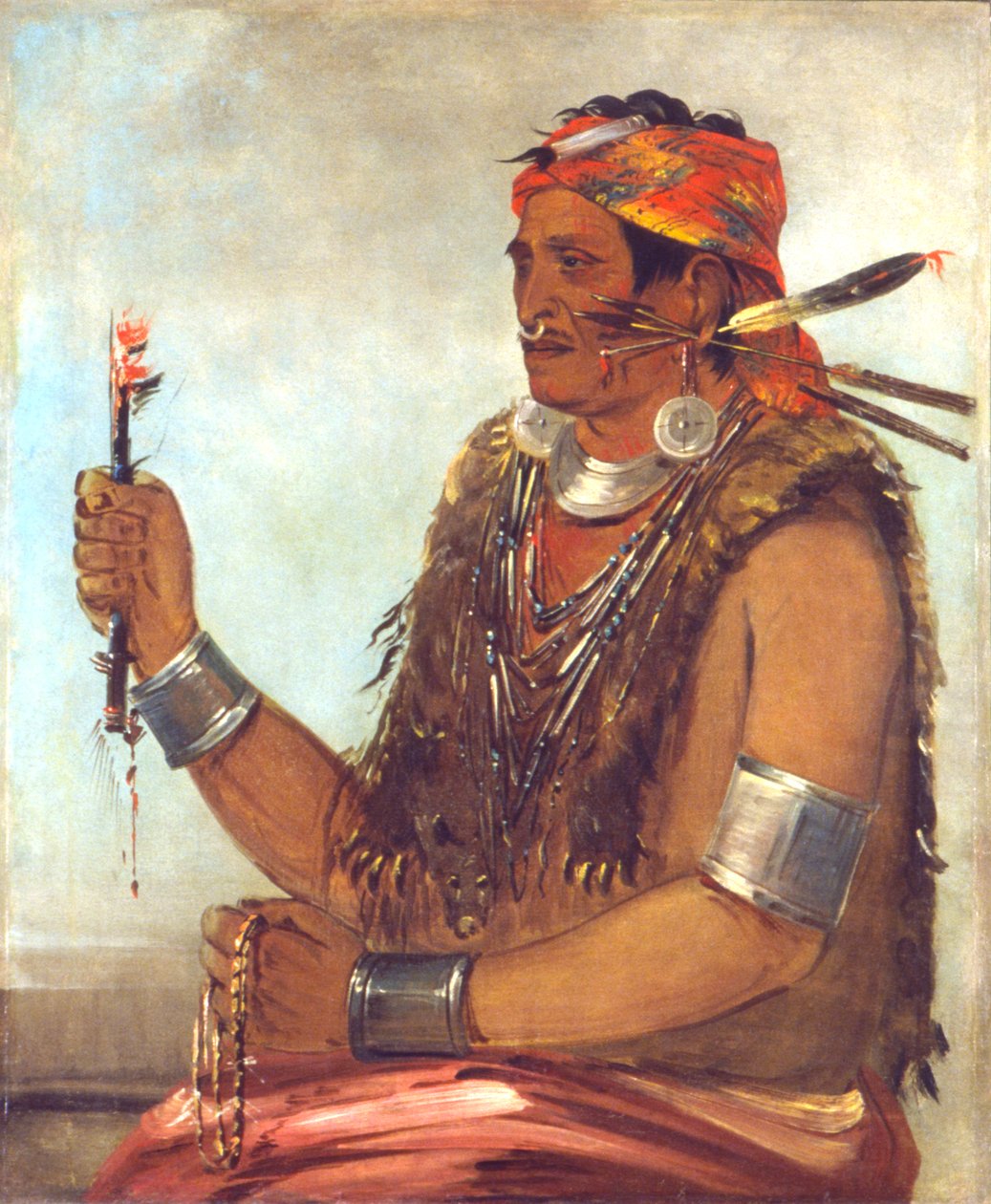 Ten-sqúat-a-way, Die offene Tür, bekannt als Der Prophet, Bruder von Tecumseh von George Catlin