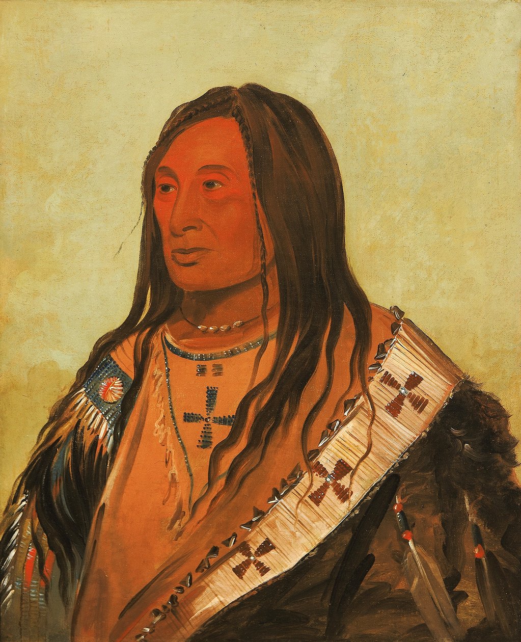 Tâh-zee-keh-dâ-cha, Torn Belly, ein angesehener Krieger von George Catlin
